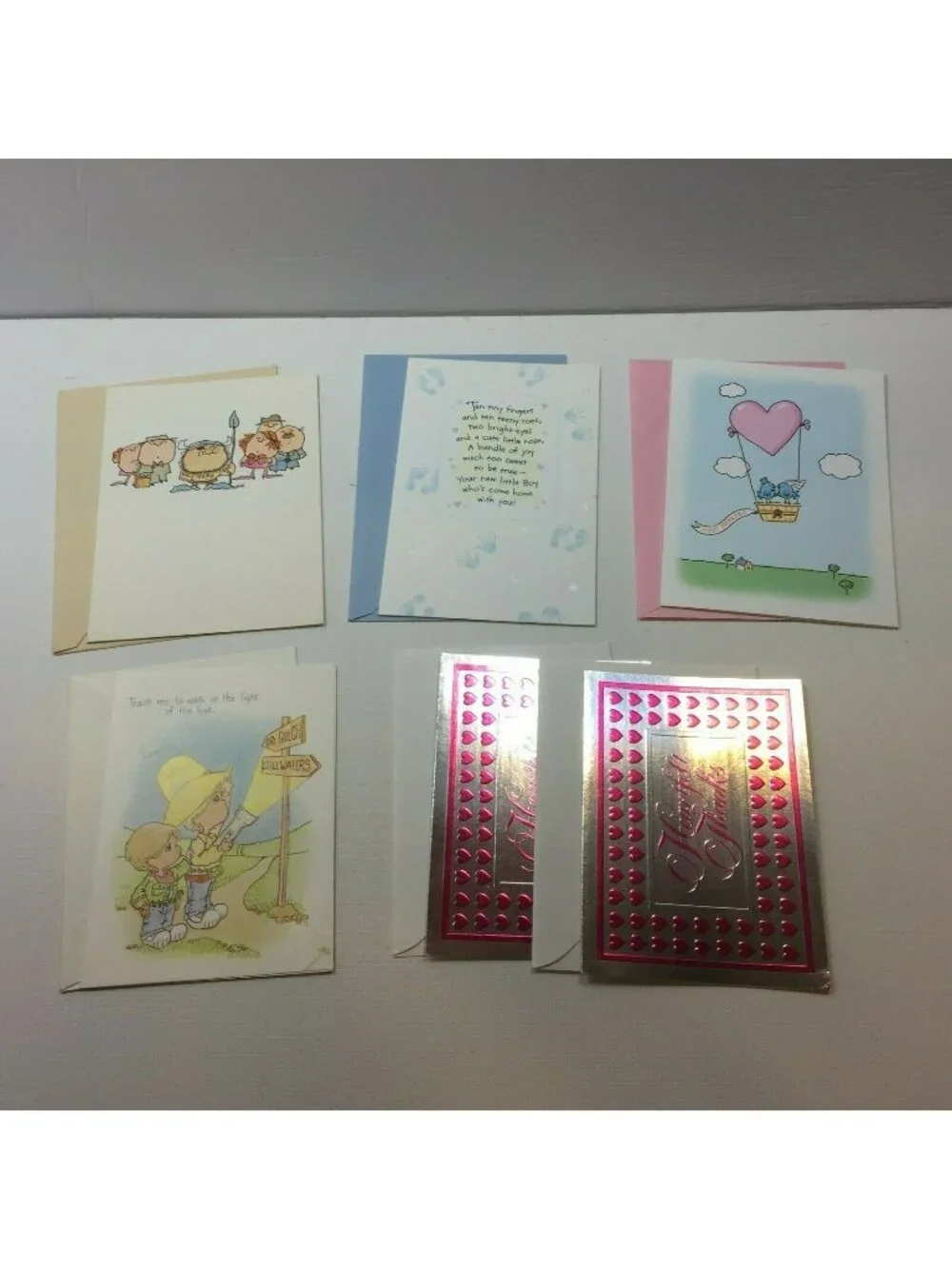Vtg Greeting Card Lot Congratulations Baby Boy Just Married Thank You Religious